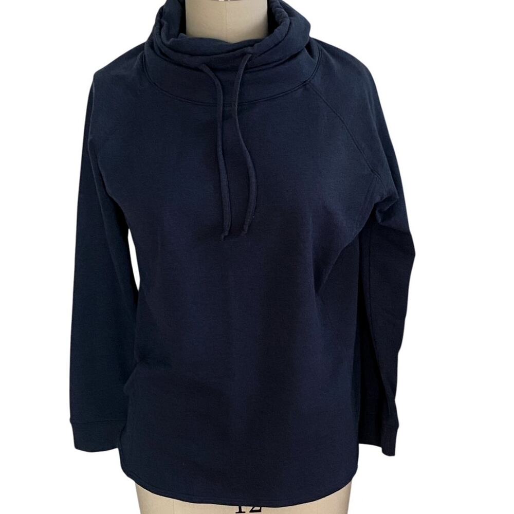 32° Heat Blue Cowl Neck Pullover Activewear Sweatshirt Round Bottom Top ~ XL